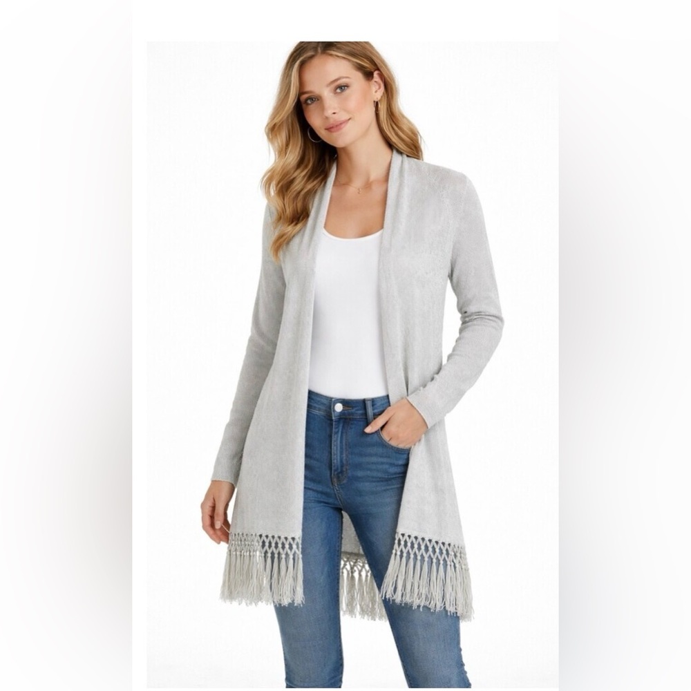 Lilly Pulitzer Tatum Cardigan Grey Metallic